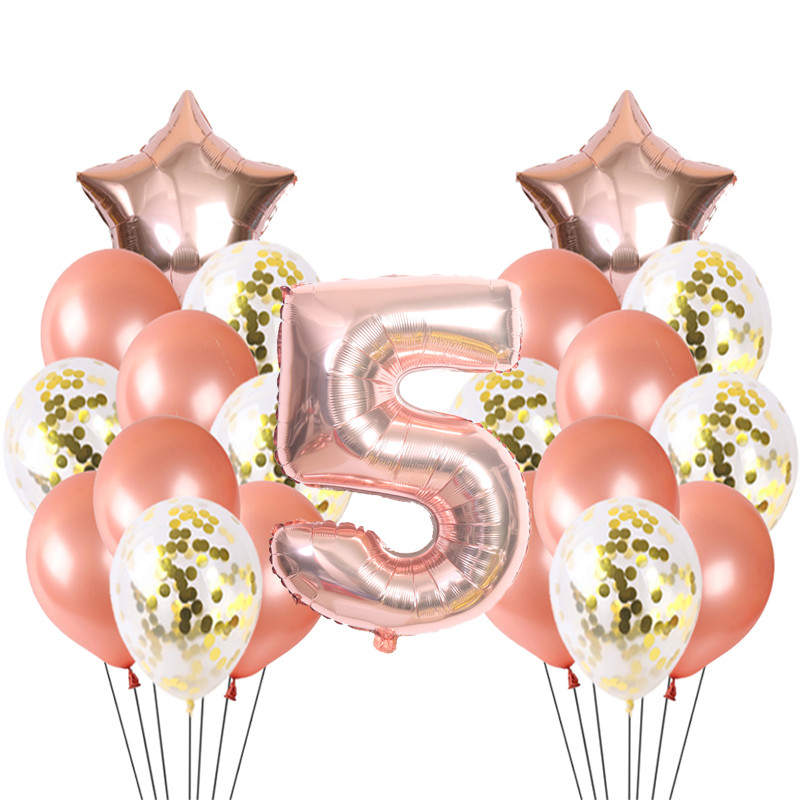 21gb zēns meitenes daudz laimes dzimšanas dienā konfeti balons rožu zelta un sudraba dzimšanas dienas svinību dekorācija hēlija balons bērnu duša
