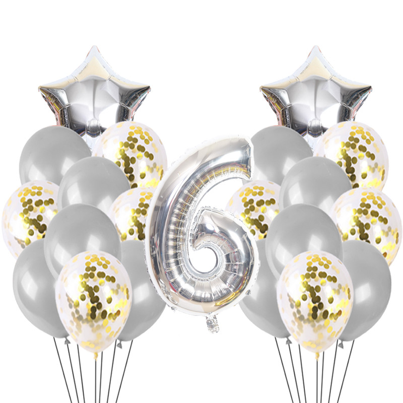 21gb zēns meitenes daudz laimes dzimšanas dienā konfeti balons rožu zelta un sudraba dzimšanas dienas svinību dekorācija hēlija balons bērnu duša