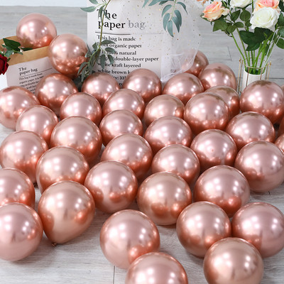 10/30/50gab Sudraba zelta roze zelta bieza hroma metāla balons pērļu gaišas krāsas dzimšanas dienas ballītes kāzu gadadienas rotājums