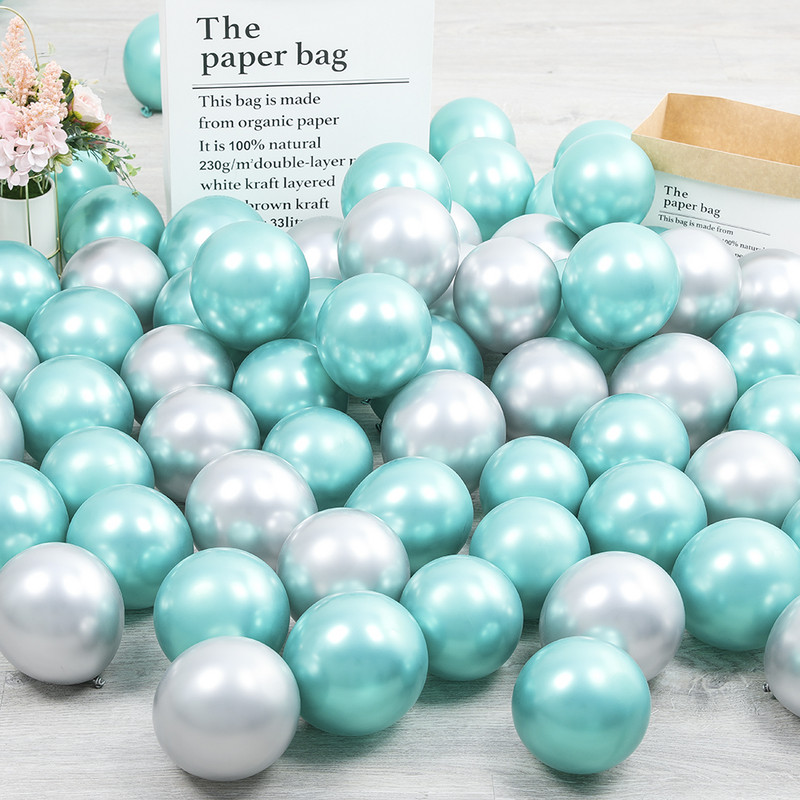 10/30/50gab Sudraba zelta roze zelta bieza hroma metāla balons pērļu gaišas krāsas dzimšanas dienas ballītes kāzu gadadienas rotājums