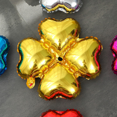 Jauni četru lapu āboliņa alumīnija folijas balons sarkans zaļš sudrabs zelta balons dzimšanas dienas svinību dekorācijas atklāšanas svinību piederumi