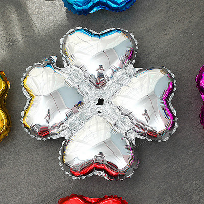 Jauni četru lapu āboliņa alumīnija folijas balons sarkans zaļš sudrabs zelta balons dzimšanas dienas svinību dekorācijas atklāšanas svinību piederumi