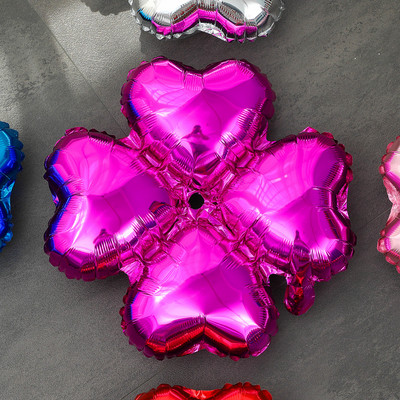 Jauni četru lapu āboliņa alumīnija folijas balons sarkans zaļš sudrabs zelta balons dzimšanas dienas svinību dekorācijas atklāšanas svinību piederumi