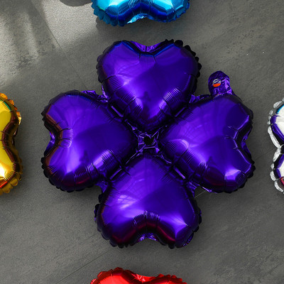 Jauni četru lapu āboliņa alumīnija folijas balons sarkans zaļš sudrabs zelta balons dzimšanas dienas svinību dekorācijas atklāšanas svinību piederumi