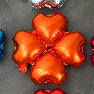 Jauni četru lapu āboliņa alumīnija folijas balons sarkans zaļš sudrabs zelta balons dzimšanas dienas svinību dekorācijas atklāšanas svinību piederumi