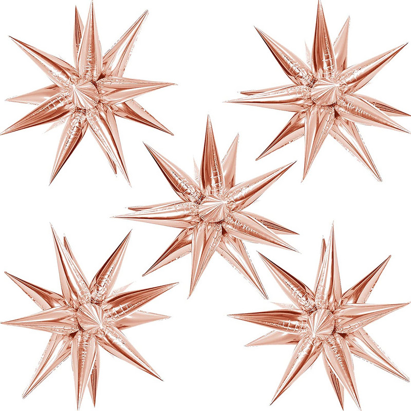 12 gab. Sprāgstošās zvaigznes folijas balonu dzimšanas dienas svinības atklāšanas ceremonijas kāzu dekorācijas Ūdens pilienu konusa folijas balonu ballītes piederumi