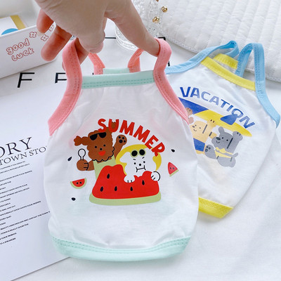 Kisállat Kutya Sling Rajzfilm Kutyaruhák Nyári, mint Medve Puha Mellény Vékony rész Otthoni Ruhák Kölyökkutya Aranyos Napvédő Ruházat