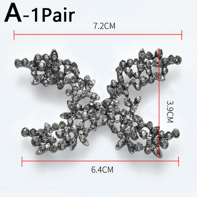 Retro Rhinestone piespraudes Sieviešu jaka džemperis Blūze Šalle Saspraudes Krekls Apkakle Ziedu Raksts Pīļu Saspraudes Aizdares