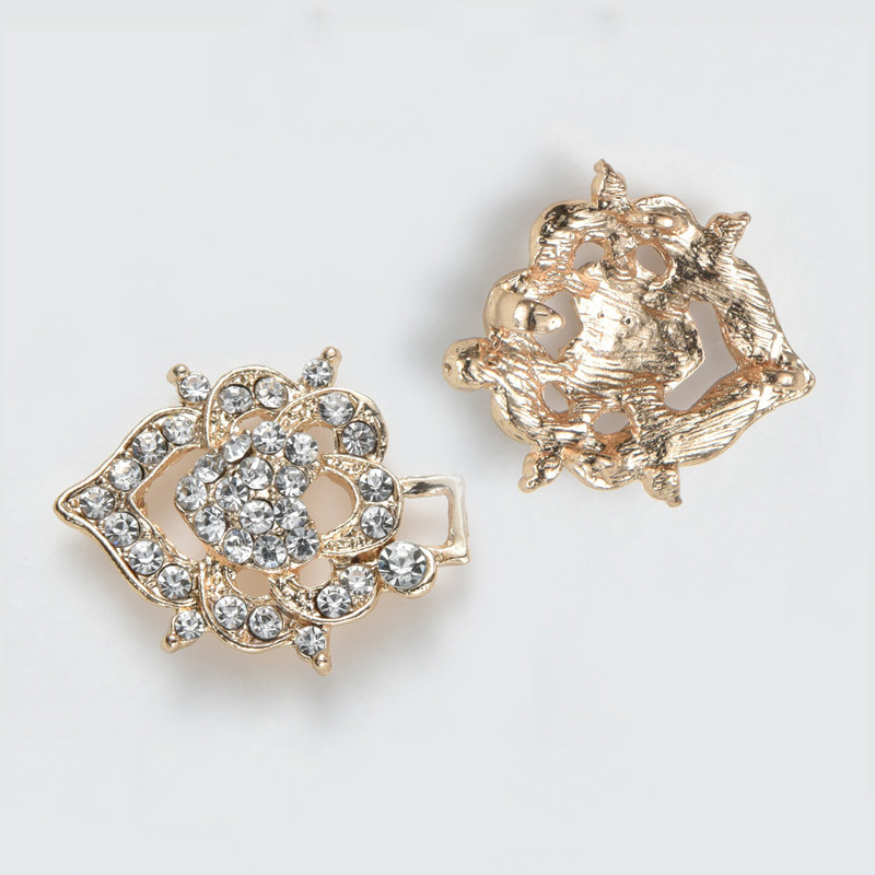 Retro Rhinestone piespraudes Sieviešu jaka džemperis Blūze Šalle Saspraudes Krekls Apkakle Ziedu Raksts Pīļu Saspraudes Aizdares