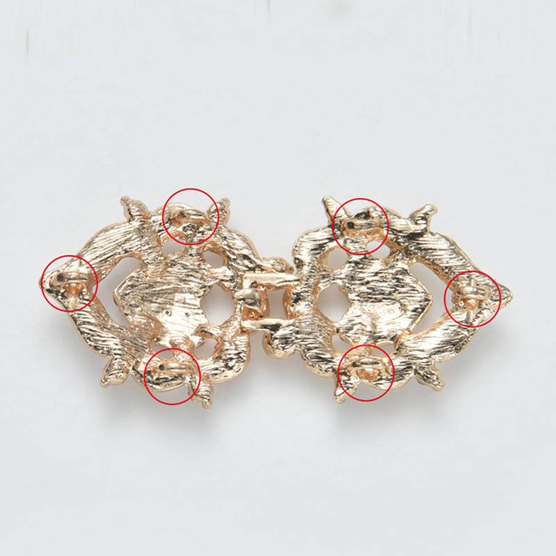 Retro Rhinestone piespraudes Sieviešu jaka džemperis Blūze Šalle Saspraudes Krekls Apkakle Ziedu Raksts Pīļu Saspraudes Aizdares