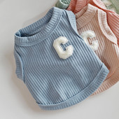 Nyári kisállat mellény kutyának macskának Levélnyomtatás Kisállatruhák Vékony kisállat pulóver cica kölyök kiskutya légáteresztő francia bulldog chihuahua