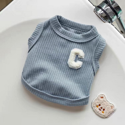 Nyári kisállat mellény kutyának macskának Levélnyomtatás Kisállatruhák Vékony kisállat pulóver cica kölyök kiskutya légáteresztő francia bulldog chihuahua