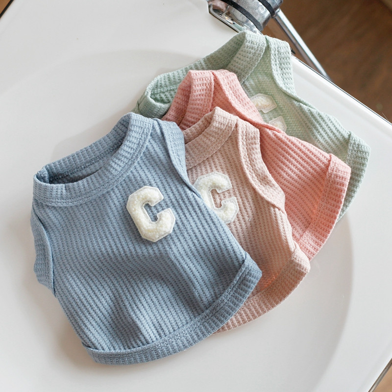 Nyári kisállat mellény kutyának macskának Levélnyomtatás Kisállatruhák Vékony kisállat pulóver cica kölyök kiskutya légáteresztő francia bulldog chihuahua