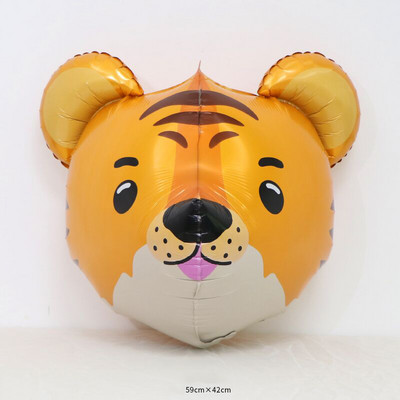 3D lauva tīģeris pērtiķis zilonis galva dzīvnieka folija hēlija balons zēns meitene džungļu dzimšanas dienas ballītes dekorācija bērnu duša bērniem dāvana