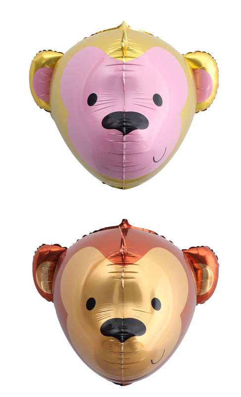 3D lauva tīģeris pērtiķis zilonis galva dzīvnieka folija hēlija balons zēns meitene džungļu dzimšanas dienas ballītes dekorācija bērnu duša bērniem dāvana