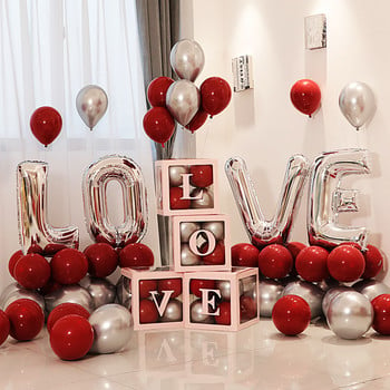 Κόκκινο ροζ χρυσό LOVE Letter Foil Balloon Νυφικός Γάμος Διακοσμήσεις για πάρτι γενεθλίων για την ημέρα του Αγίου Βαλεντίνου Γυαλί κρασιού Φωτογραφία Στήριγμα προμήθειες