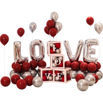 Κόκκινο ροζ χρυσό LOVE Letter Foil Balloon Νυφικός Γάμος Διακοσμήσεις για πάρτι γενεθλίων για την ημέρα του Αγίου Βαλεντίνου Γυαλί κρασιού Φωτογραφία Στήριγμα προμήθειες