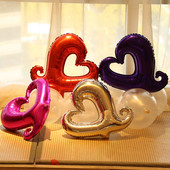 5db / tétel 18 hüvelykes horgos szív alakú ötágú csillag alumínium fólia lufi születésnapi parti valentin esküvői dekoráció