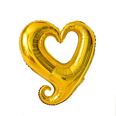 5db / tétel 18 hüvelykes horgos szív alakú ötágú csillag alumínium fólia lufi születésnapi parti valentin esküvői dekoráció