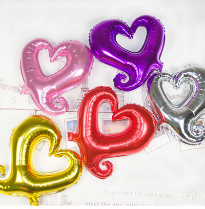 5db / tétel 18 hüvelykes horgos szív alakú ötágú csillag alumínium fólia lufi születésnapi parti valentin esküvői dekoráció