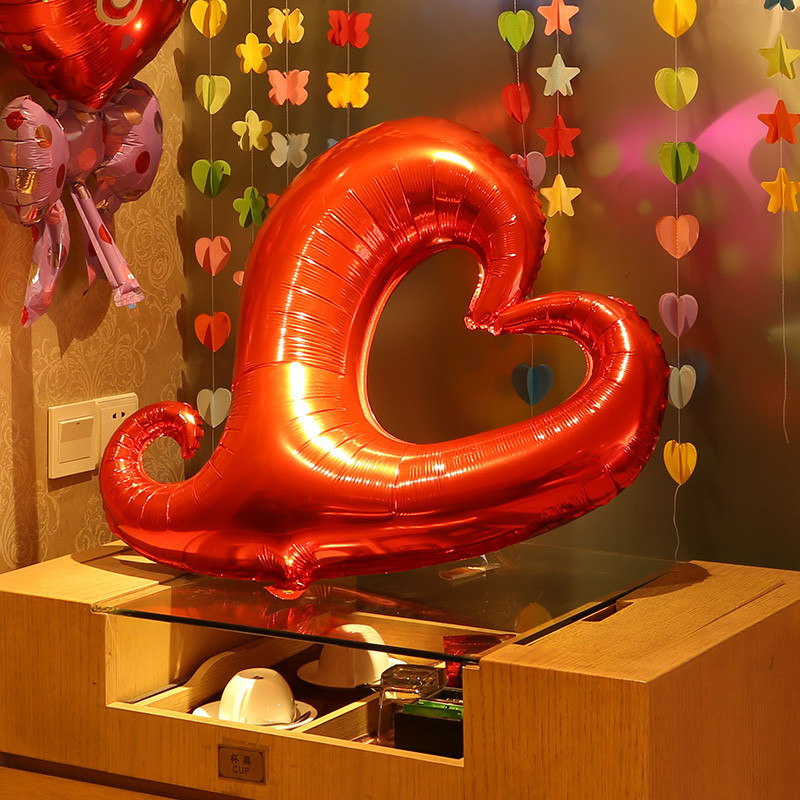 5db / tétel 18 hüvelykes horgos szív alakú ötágú csillag alumínium fólia lufi születésnapi parti valentin esküvői dekoráció