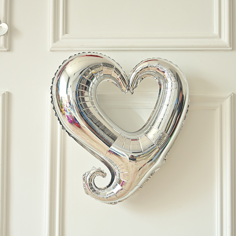 5db / tétel 18 hüvelykes horgos szív alakú ötágú csillag alumínium fólia lufi születésnapi parti valentin esküvői dekoráció