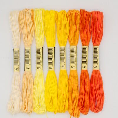 8db/Szett keresztszemes szál 6 szál poliészter pamut keresztszemes hímzőcérna színátmenetes varrás kézműves kiegészítők