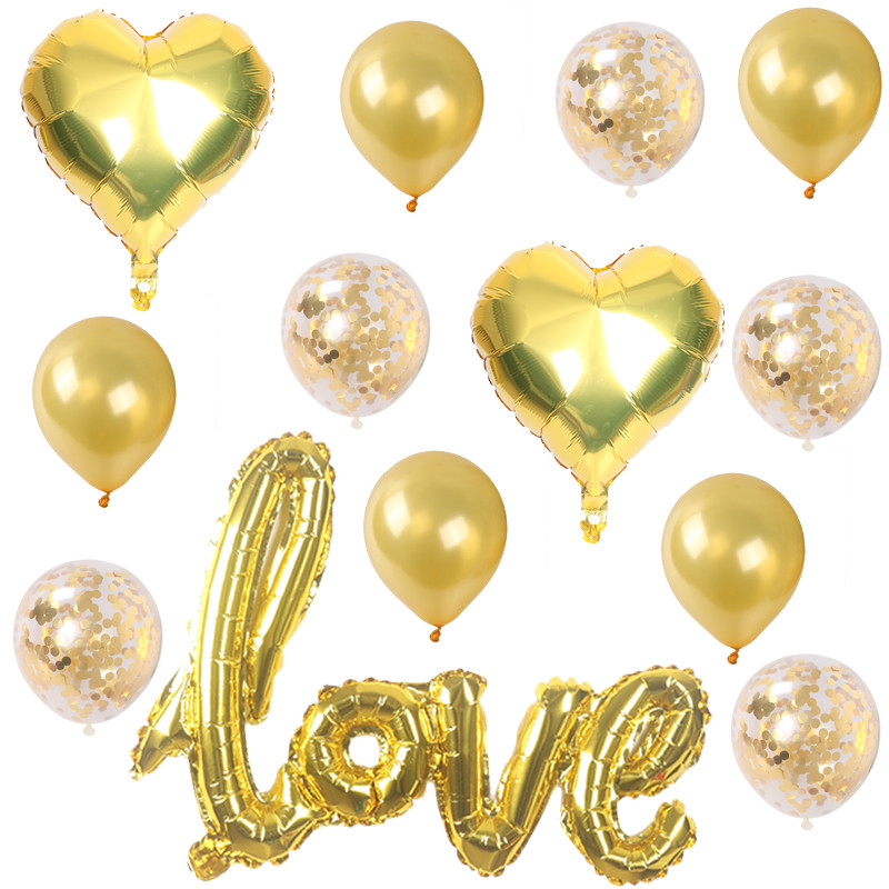 13tk romantiline pulm LOVE alumiiniumfooliumist õhupall südamekujuline roosa kuldroosa sõbrapäeva sünnipäevapeo kaunistus õhupallid