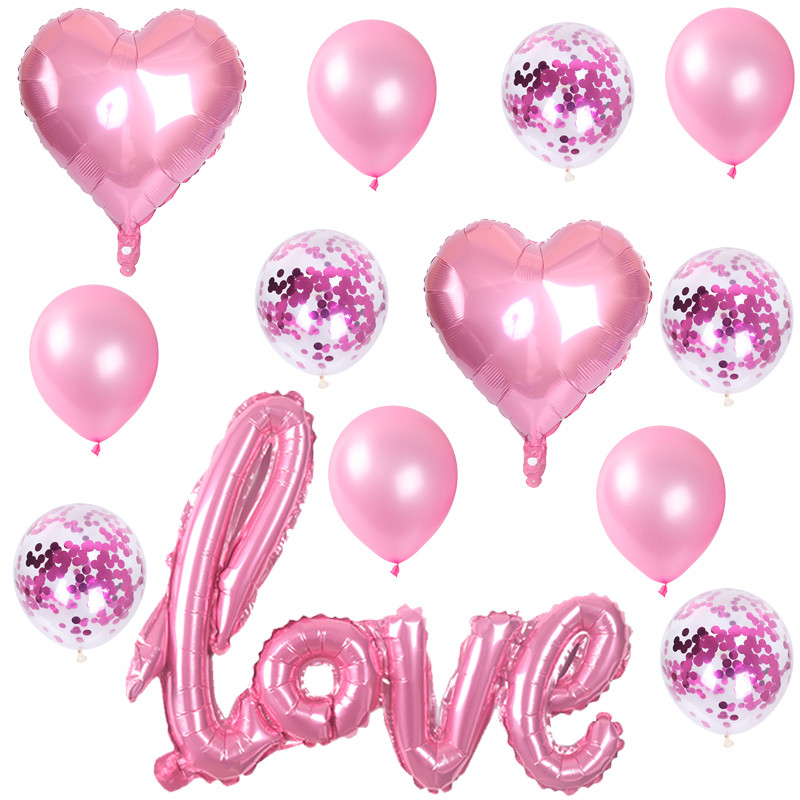 13tk romantiline pulm LOVE alumiiniumfooliumist õhupall südamekujuline roosa kuldroosa sõbrapäeva sünnipäevapeo kaunistus õhupallid