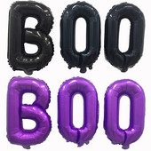 1 buc Literă BOO Baloane din film de aluminiu Decoratiuni de Halloween Mall Petrecere Sufragerie Vitrina Negru Mov Decoratiuni cu bile de heliu