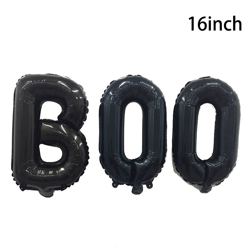 1 buc Literă BOO Baloane din film de aluminiu Decoratiuni de Halloween Mall Petrecere Sufragerie Vitrina Negru Mov Decoratiuni cu bile de heliu