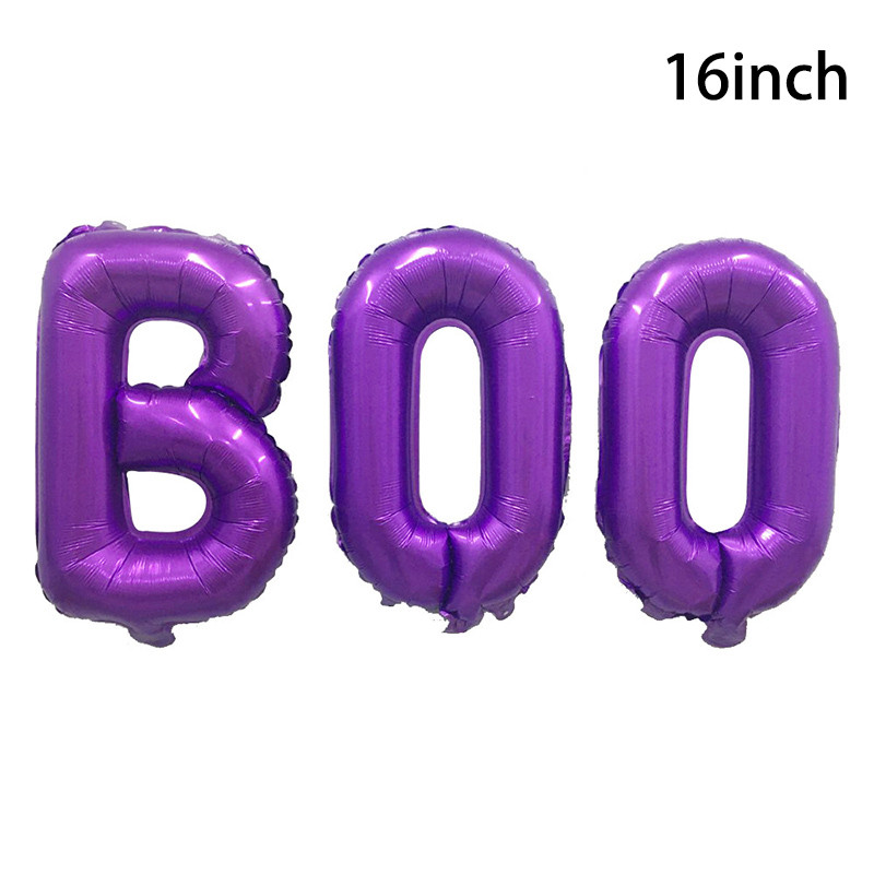 1 buc Literă BOO Baloane din film de aluminiu Decoratiuni de Halloween Mall Petrecere Sufragerie Vitrina Negru Mov Decoratiuni cu bile de heliu