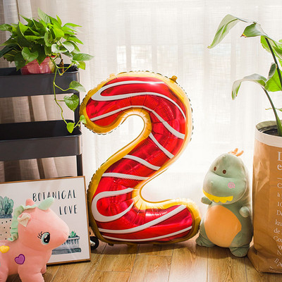 40 inčni krafna čokoladni broj balon folija baby tuš sretna rođendanska zabava Dekoracija Lopta na napuhavanje Slatka dječja zabava