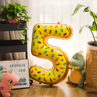 40 inčni krafna čokoladni broj balon folija baby tuš sretna rođendanska zabava Dekoracija Lopta na napuhavanje Slatka dječja zabava