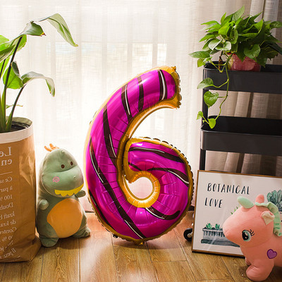 40 inčni krafna čokoladni broj balon folija baby tuš sretna rođendanska zabava Dekoracija Lopta na napuhavanje Slatka dječja zabava