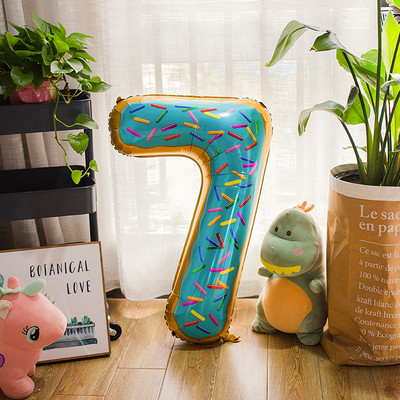 40 inčni krafna čokoladni broj balon folija baby tuš sretna rođendanska zabava Dekoracija Lopta na napuhavanje Slatka dječja zabava