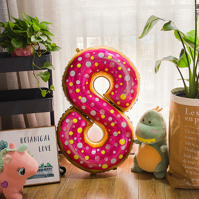 40 inčni krafna čokoladni broj balon folija baby tuš sretna rođendanska zabava Dekoracija Lopta na napuhavanje Slatka dječja zabava