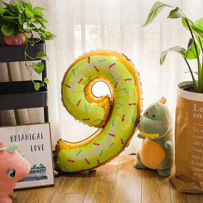 40 inčni krafna čokoladni broj balon folija baby tuš sretna rođendanska zabava Dekoracija Lopta na napuhavanje Slatka dječja zabava