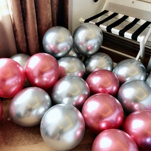 20 bucăți 12 inci baloane din latex din metal cromat, aur roz, argint, confeti, baloane cu heliu, pentru petrecerea de aniversare, pentru decorațiuni de nuntă.