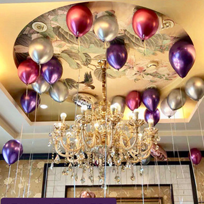 20 bucăți 12 inci baloane din latex din metal cromat, aur roz, argint, confeti, baloane cu heliu, pentru petrecerea de aniversare, pentru decorațiuni de nuntă.