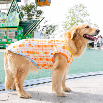 Μαλακό κατοικίδιο, μεγάλο καρό μπλουζάκι σκύλου, ρούχα για σκύλους Χαριτωμένα πουκάμισα, καλοκαιρινά αναπνέοντα γιλέκο παραλίας για μεγάλους σκύλους Golden Retriever
