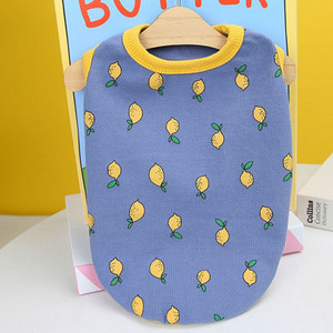 Citronu raksta suņu veste krekls mājdzīvnieku apģērbs vasaras suņu krekls pulovers kucēnu apģērbs bez piedurknēm suņa kapuces veste maziem suņiem XXL