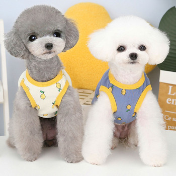 Πουκάμισο για σκύλους με μοτίβο λεμόνι Ρούχα για κατοικίδια Καλοκαιρινά μπλουζάκια για σκύλους Πουλόβερ για κουτάβι Αμάνικο γιλέκο με κουκούλα σκύλου για μικρά σκυλιά XXL