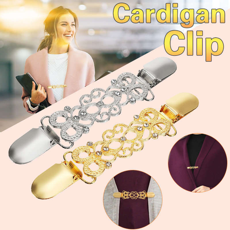 Vintage kardigan pluus klamber kampsun sall pross klamber Pardisuuga kaetud metallist klambri hoidja galvaniseeritud sulamist rõivaklamber