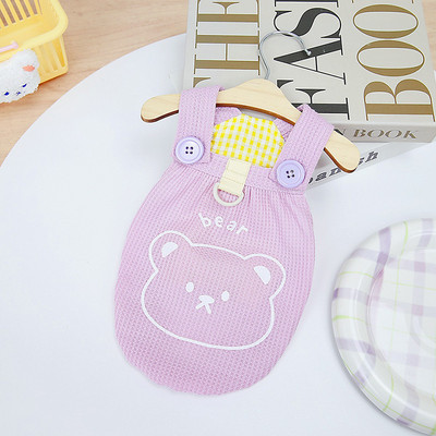 Vafeļu lācis suņa veste Pavasaris un vasara elpojošs Ērts mājdzīvnieku apģērbs Teddy Bichon Maza suņa apģērbs kucēna kaķa kostīms York