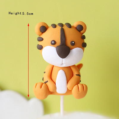 Jaunais dzīvnieks tīģeris lauva zilonis multfilma kūka Topper Forest džungļu safari cupcake dekors 1. dzimšanas dienas ballītei jaukas dāvanas