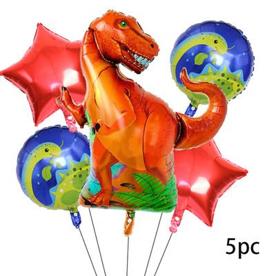 6gab liels dinozauru alumīnija folijas balons 32 collu sarkans zaļš numura balons dinozauru ballīte meža ballītes dekorēšana bērnu duša