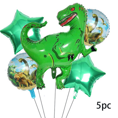 6gab liels dinozauru alumīnija folijas balons 32 collu sarkans zaļš numura balons dinozauru ballīte meža ballītes dekorēšana bērnu duša