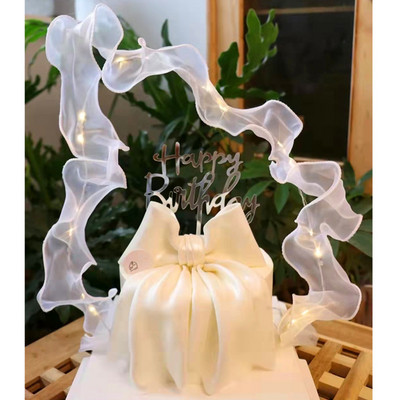 Νέα λάμπα LED Pearl Crown Cake Topper Decor Princess Party Top Topper Χρόνια πολλά Εργαλεία διακόσμησης τούρτας Δώρο προμήθειες γάμου