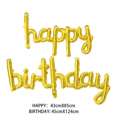 Daudz laimes dzimšanas dienā balons, dekoratīvs reklāmkaroga burts alumīnija folijas balons pieaugušo dzimšanas dienas ballītei dekoratīvs bērnu dušas reklāmkaroga piederums